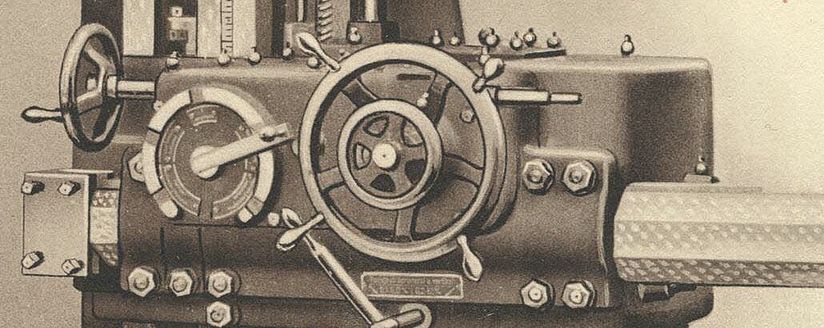 Maschine mit allen Details und Beschriftung.