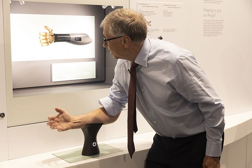 Bill Gates tours the Health exhibit at the Deutsches Museum in Munich