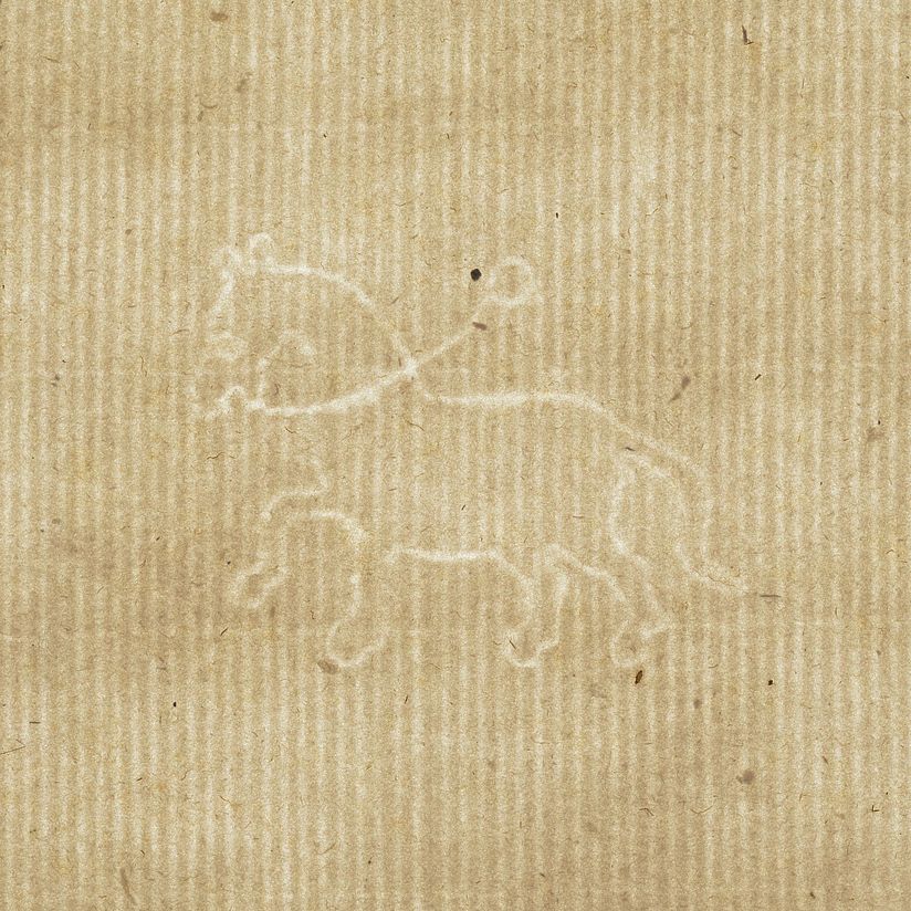 Wasserzeichenpapier aus Fabriano (Italien), Sammlung Kirchner, Nr. 5. CD_74907. Altes Papier mit Wasserzeichen.